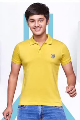 Cotton Solid Polo T-shirt for Boy 01325556YRSYEL