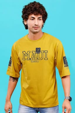 Men's Printed Drop Shoulder T-shirt 013259XLMUS