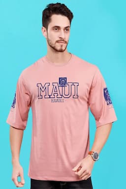 Men's Printed Drop Shoulder T-shirt 013259XLPIN