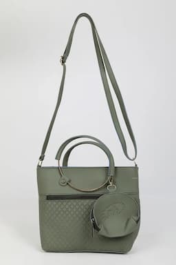 Solid Sling Bag with Pouch for Women & Girls 013466GRE2