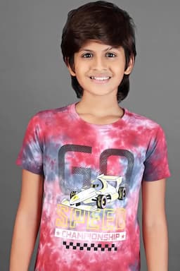 Boy's Tie & Dye Print Cotton T-shirt 013474910YRSMUL
