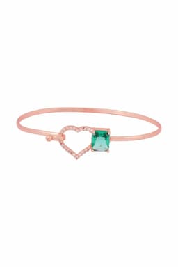 Rose Gold Heart Shape Cut Adjustable Bracelet for Girls & Women 013623GREFRE12