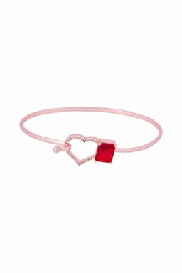 Rose Gold Heart Shape Cut Adjustable Bracelet for Girls & Women 013623MARFRE1