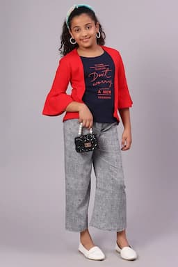 Girl's Cotton Hosiery Printed Top (3-14 Yrs) 01385878YRSRED