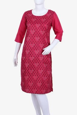 Cotton Blend Geometric Printed Kurti for Women 013911SDEEPIN