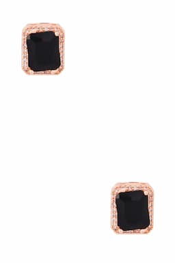 Rose Gold Rectangle Stud Earrings for Girls & Women 013941BLA1