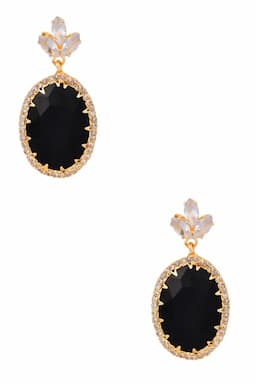 Oval Shape Dangle Earrings for Girls & Women 013952BLA1