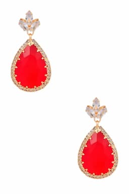 Elegance Party Wear Teardrop Earrings for Girls & Women 013953RED1