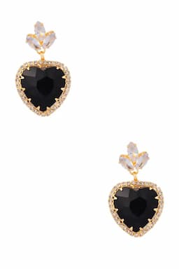 Gold Plated Heart Shaped Dangle Earrings 013956BLA1