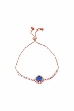 Elegant Cushion-Cut Stone Adjustable Bracelet for Girls & Women 013965DARBLUFRE1
