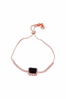 Elegant Square-Cut Stone Adjustable Bracelet for Girls & Women 013966BLAFRE1