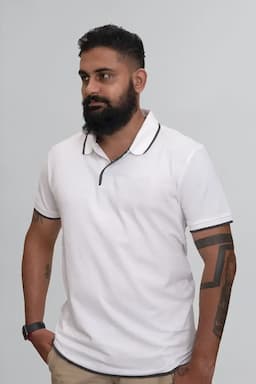 Men's Cotton Polo T-shirt 0140363XLWHI
