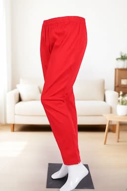 Viscose Rayon Solid Kurti Pant for Women 0140675XLRED