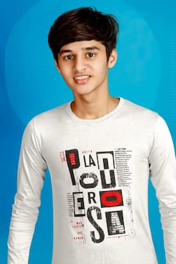 Boy's Typographic Print T-shirt  0141691112YRSWHI