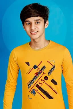 Graphic Print Cotton T-shirt for Boy 0142021011YRSYEL