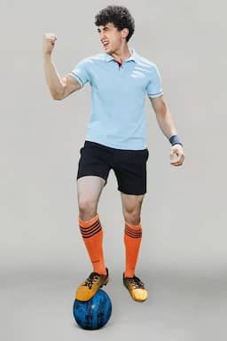 Men's Cotton Slim Fit Polo T-shirt 01428238LIGBLU