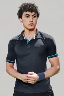 Men's Cotton Slim Fit Polo T-shirt 01428240BLA2