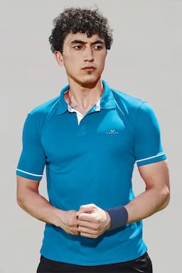 Men's Cotton Slim Fit Polo T-shirt 01428240BLU