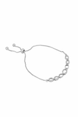 Cubic Zirconia Adjustable Bracelet for Women & Girls 014293SILFRE1