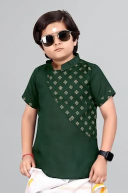 Boy's Cotton Printed Kurta  014295DARGRE56YEA