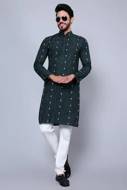 Men's Cotton Rayon Printed Kurta 014302LHUNGRE