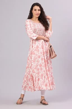 Cotton Printed Anarkali Kurti for Women  0143503XLPEA