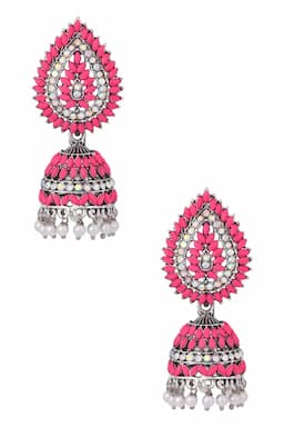 Silver Plated Paisley Design Jhumki Earrings for Women 014375LIGPIN1