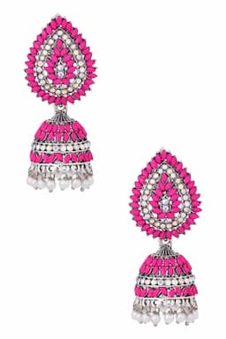 Silver Plated Paisley Design Jhumki Earrings for Women 014375PIN1