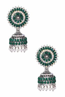 Floral Design Jhumki Earrings for Girls & Women 014380DARGRE1