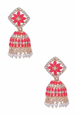 Rangoli Design Jhumki Earrings for Women 014383PIN1