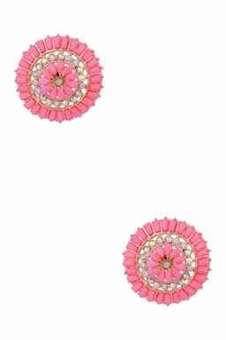 Gold Plated Flower Design Stud Earrings for Girls & Women 014384BABPIN1