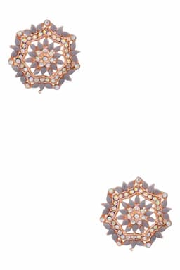 Classy Floral Stud Earrings for Girls & Women 014386GRE1