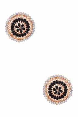 Gold Plated Floral Stud Earrings for Women 014389BLA1