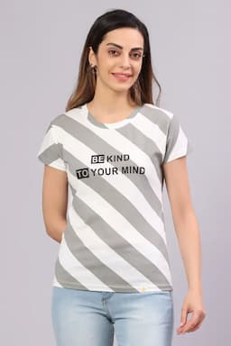 Cotton Blend Printed T-Shirt for Women 0144933XLGRE2