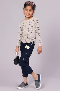 Cotton Printed T-Shirt for Girl (3 - 16 Yrs) 014529910YRSGRE