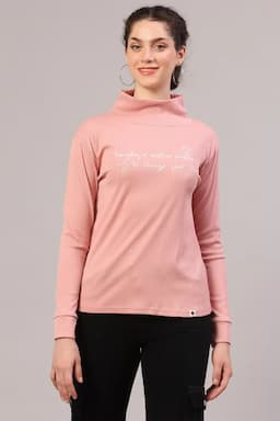 Viscose Typographic Printed T-Shirt for Women 014553XLPEA