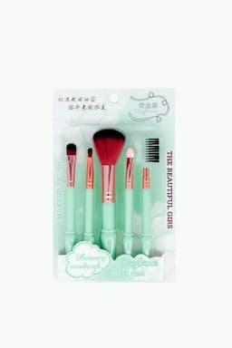 Makeup Brush Set (Green) - Pack of 5  014573GRE1