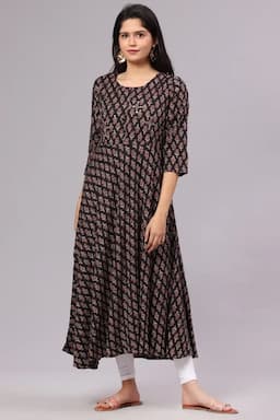 Cotton Paisley Printed Kurti for Women  014632BLA44