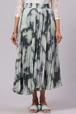 Georgette Tie &Dye Flared Skirt for Women 014670MLIGGRE