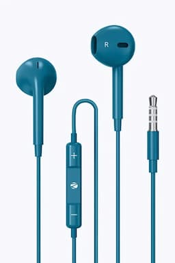 Zebronics Buds 30 3.5mm In Ear Wired Earphone with Mic, 14mm Drivers, In Line Mic (Blue) 014708BUD30BLU