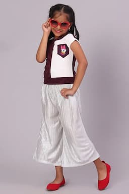 Girl's Nylon Solid Palazzos (2 - 17 Yrs) 014749GRE161YRS