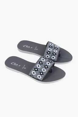 Stylish Slip-On Printed Slides for Women 0147879GRE