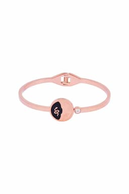 Rose Gold Plated Snake Design Open Bangle Bracelet 014836BLAFRE1
