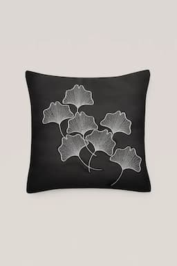 Polyester Floral Printed Cushion Cover - 1 Pc  014883POLBLA