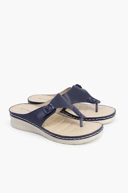 Stylish Perforated Slip-On Slippers with Cushioned Sole for Women 01493142SANWITBLU