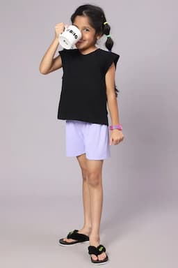 Girl's Corduroy Solid Shorts (4-17 Yrs) 015008LAV89YRS