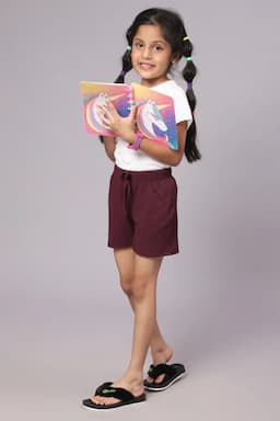 Girl's Corduroy Solid Shorts (4-17 Yrs) 015008WIN89YRS