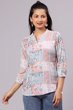 Polyester Crepe Printed Top for Women 015168LPEA