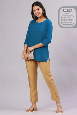 Polyester Solid Kurti Pant for Women 0151783XLDARFAW