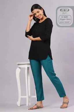 Polyester Solid Kurti Pant for Women 015178XLDARRAMGRE